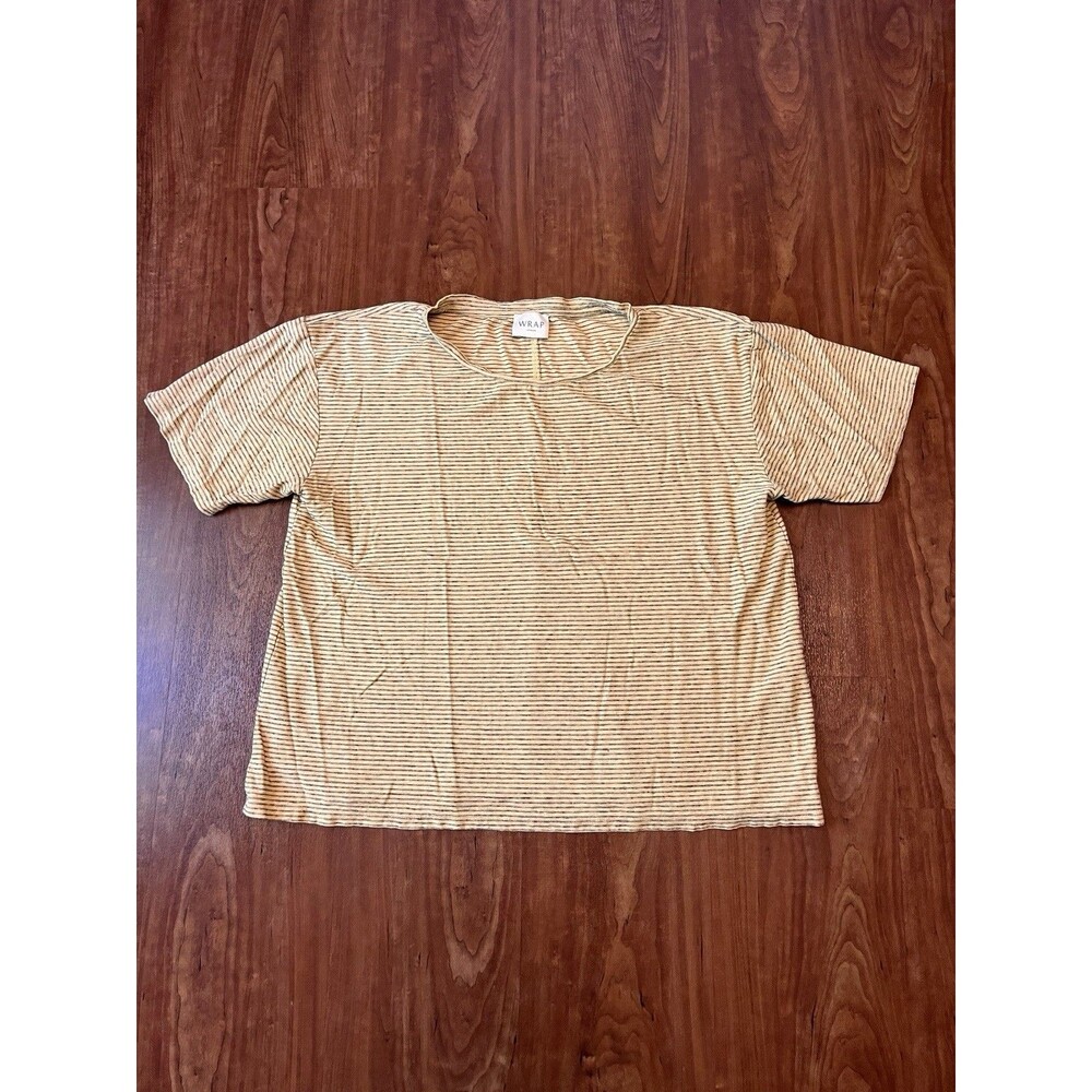 Short Sleeve Striped Tee in Mustard